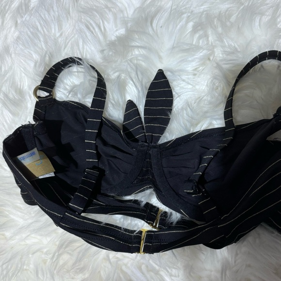 Swimsuits for all black striped bikini top size 10 - Picture 3 of 5